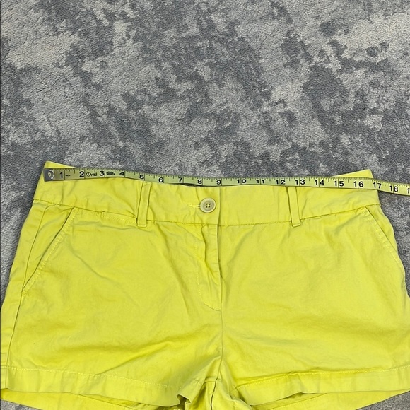 Loft Mid Rise Chino Shorts Bright Fun Yellow Summer Cotton Sz 10 - Picture 6 of 10